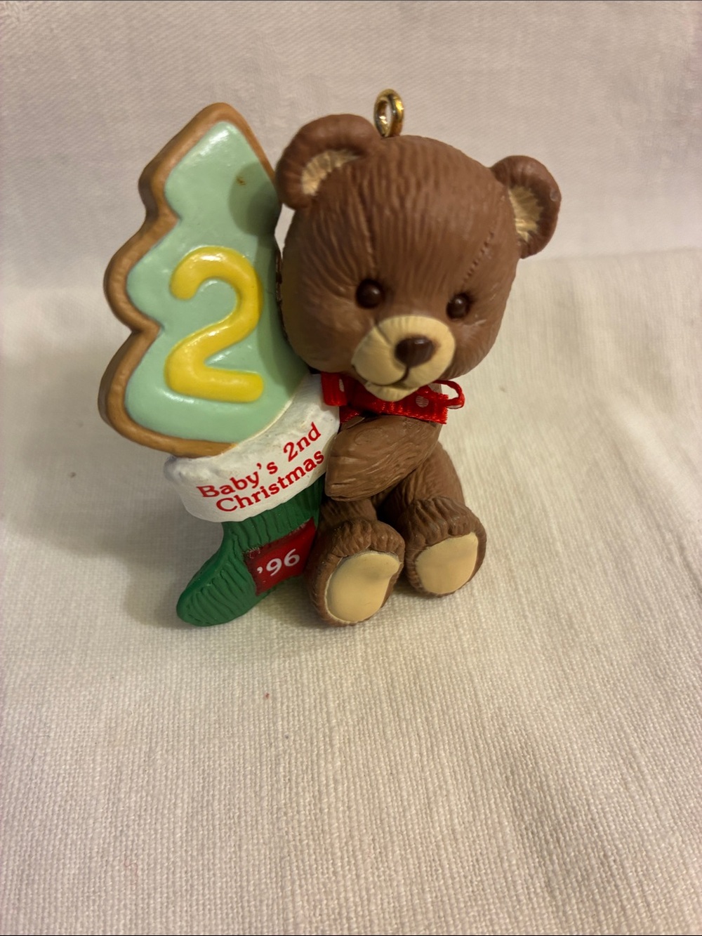 Hallmark Keepsake Baby's Second Christmas Teddy Bear Brown 1996 - Picture 7 of 11